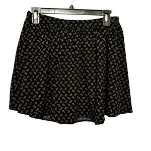 Soprano Black Printed Mini Skirt With Paisley Pattern Women’s Small Flowy A-Line